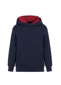 Sweatshirt TRIGEMA "TRIGEMA Kapuzenpullover mit K&auml;ngurutasche", M&auml;dchen, Gr. Blacklist, blau (navy), Sweatware, 70% Baumwolle, 30% Polyester, Basic, normal, ohne Ausschnitt, Sweatshirts Sweatshirt