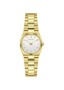 Quarzuhr Bulova "Super Seville", gold (goldfarben, wei&szlig;), Armbanduhren, Damen, Quarzuhr, Armbanduhr, Damenuhr, Edelstahlarmband, analog