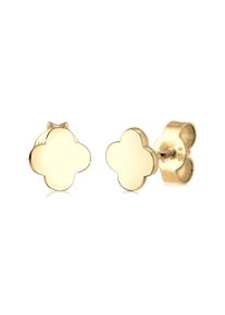Paar Ohrstecker Elli Premium "Ohrringe Ohrstecker Kleeblatt 585 Gelbgold" Gr. 6, gold, Ohrringe, Damen, ohne Stein, Gelbgold 585, Paar Ohrstecker