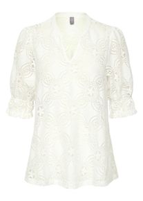 Langarmbluse Culture "Langarm-Bluse CUolu", Damen, Gr. XL, wei&szlig; (spring gardenia), Obermaterial: 70% Polyamid PA. 30% Baumwolle CO., Blusen Langarmbluse