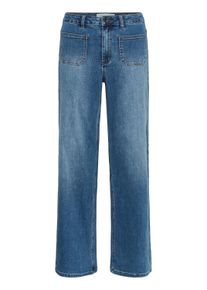 Regular-fit-Jeans Kaffe "Jeans KAbrook", Damen, Gr. 27, L&auml;nge 34, blau (medium blau denim), Obermaterial: 75% Baumwolle CO. 13% Viskose CV. 10% Polyester PES. 2% Elasthan EL., Jeans Regular-fit-Jeans