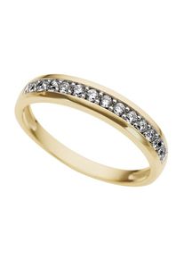 Memoirering Firetti "Schmuck Geschenk Gold 333 Damenring Verlobungsring Goldring Memoire" Gr. 19, wei&szlig; (gelbgoldfarben, wei&szlig;goldfarben, kristallwei&szlig;), Fingerringe, Damen, 19, Gelbgold 333, Memoirering, mit Zirkonia (synth.)