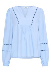 Langarmbluse B.Young "Langarm-Bluse BYILVILYA", Damen, Gr. 46, blau (vista blau), Obermaterial: 58% Polyester PES. 42% Viskose CV., Blusen Langarmbluse