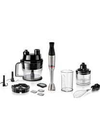 Bosch Stabmixer "ErgoMaster Serie 6 MSM6M8X1, 4 Klingen, Mixfu&szlig; Edelstahl, schwarz", schwarz (edelstahl, schwarz), B:6cm H:39,5cm T:7,8cm, Mixer, W&uuml;rfelschneider, Zerkleinerer, Schneebesen, 10 J Motorgarantie, Stabmixer