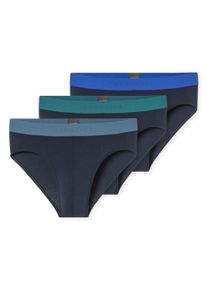 Slip Schiesser "Slip 3PACK Rio-Slip 3er Pack", Herren, Gr. XL, blau, gr&uuml;n, grau, Obermaterial: 95% Baumwolle CO. 5% Elasthan EL., Unterhosen Slip