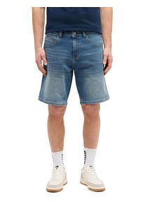 Slim-fit-Jeans Mustang "Herren Style Springfield Shorts", Herren, Gr. 38, 583 mittelblau, Denim/Jeans, 83% Baumwolle, 16% Polyester, 1% Elasthan, unifarben, slim fit, Jeans Slim-fit-Jeans