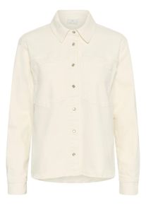 Jeansbluse Kaffe "Jeanshemd KAwhitney", Damen, Gr. 42, beige (sanftes wei&szlig; denim), Obermaterial: 98% Baumwolle CO. 2% Elasthan EL., Blusen Jeansbluse