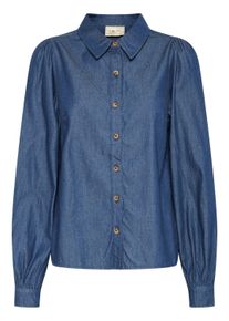 Jeansbluse Cream "Jeanshemd CRTallie", Damen, Gr. 34, blau (taos dunkelblau denim), Obermaterial: 100% Baumwolle CO., Blusen Jeansbluse