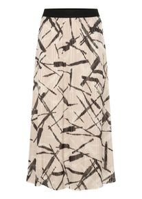 Midirock Kaffe "Rock KAarchy", Damen, Gr. 34, beige (feather gray, schwarz graphic), Obermaterial: 100% Polyester PES., R&ouml;cke Midirock