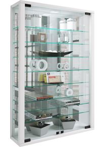 Wandregal Vcm "Wandvitrine Glasvitrine Vitrosa Mini Spiegel", wei&szlig;, B:59cm T:18cm, Regale, Wandregal