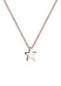 Kette mit Anh&auml;nger Elli "Halskette Stern Schlicht Basic 925 Silber" Gr. 45, rosa (rosegold), Halsketten, Damen, ohne Stein, Silber 925 (Sterlingsilber), Kette mit Anh&auml;nger