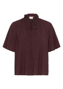 Kurzarmbluse Kaffe "Kurzarm-Bluse KAlianna", Damen, Gr. 34, braun (fudge), Obermaterial: 80% Viskose CV. 20% Nylon NY., Blusen Kurzarmbluse