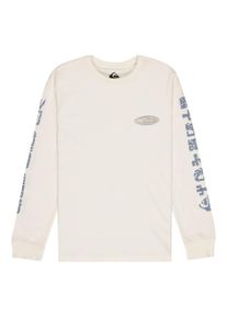 Langarmshirt Quiksilver "Evo Border Lines", Jungen, Gr. 14, wei&szlig;, Obermaterial: 100% Walkfrottier;, Shirts Langarmshirt