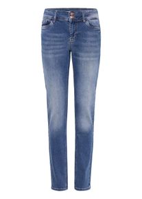 Regular-fit-Jeans Pulz Jeans "Jeans PZSUZY", Damen, Gr. 33, L&auml;nge 32, blau (medium blau denim), Obermaterial: 91% Baumwolle CO. 7% Elastomultiester ELE. 2% Elasthan EL., Jeans Regular-fit-Jeans