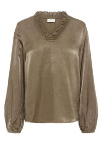 Langarmbluse Kaffe "Langarm-Bluse KAmille", Damen, Gr. 34, beige (morel), Obermaterial: 68% Baumwolle CO. 32% Polyester PES., Blusen Langarmbluse