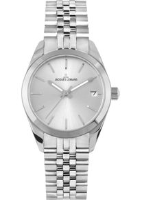 Quarzuhr Jacques Lemans "Derby", silberfarben, Armbanduhren, Damen, Quarzuhr, Armbanduhr, Damenuhr, Edelstahlarmband, analog, Tag