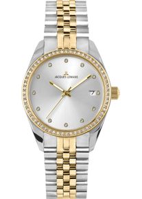 Quarzuhr Jacques Lemans "Derby", silbergoldfarben, Armbanduhren, Damen, Quarzuhr, Armbanduhr, Damenuhr, Edelstahlarmband, analog, Tag
