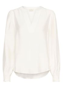 Langarmbluse Kaffe "Langarm-Bluse KAmariana", Damen, Gr. 42, wei&szlig; (chalk), Obermaterial: 80% Viskose CV. 20% Polyamid PA., Blusen Langarmbluse