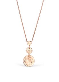 Kette mit Anh&auml;nger Elli "Halskette Anh&auml;nger Pl&auml;ttchen Strukturiert 925 Sterling Silber Rosegold" Gr. 40, rosa (rosegold), Halsketten, Damen, Silber 925 (Sterlingsilber), Kette mit Anh&auml;nger