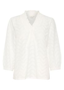 Langarmbluse Kaffe "Langarm-Bluse KAvictoria", Damen, Gr. 42, wei&szlig; (chalk), Obermaterial: 100% Baumwolle CO., Blusen Langarmbluse