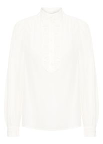 Kurzarmbluse B.Young "Kurzarm-Bluse BYFENJA", Damen, Gr. 38, wei&szlig; (marshmallow), Obermaterial: 65% Viskose CV. 35% Polyester PES., Blusen Kurzarmbluse