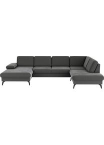 Sit & More Wohnlandschaft SIT & MORE "Morris Jubi", braun (schlamm), B:335cm H:82cm T:212cm, 95% Polyester 5% Polyamid, Sofas, Wohnlandschaft, wahlweise mit Armteilverstellung, Bettfunktion & Bettkasten