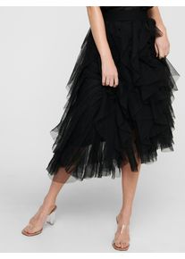 R&uuml;schenrock Only "ONLSKY SKIRT JRS", Damen, Gr. M (38), schwarz, Jersey, Obermaterial: 100% Polyester, unifarben, wadenlang, R&ouml;cke R&uuml;schenrock
