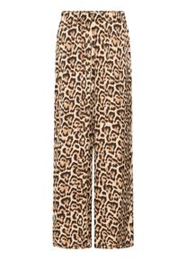 Stoffhose Ichi "Overall IHNIMA", Damen, Gr. 42, N-Gr, braun (braun leopard aop), Obermaterial: 100% Polyester PES., Hosen Stoffhose