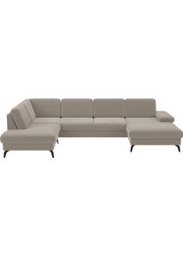 Sit & More Wohnlandschaft SIT & MORE "Morris Jubi", beige, B:335cm H:82cm T:212cm, 100% Polyester, Sofas, Wohnlandschaft, wahlweise mit Armteilverstellung, Bettfunktion & Bettkasten