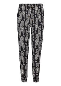 Marlene-Hose Kaffe "Hose KApais", Damen, Gr. 46, N-Gr, schwarz (schwarz, chalk paisley), Obermaterial: 100% Viskose LENZING ECOVERO CV LenzEcov., Hosen Marlene-Hose