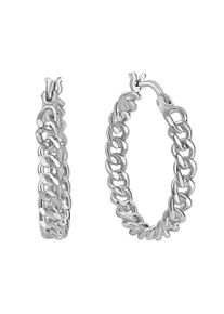 Paar Creolen Firetti "Schmuck Geschenk Silber 925 Ohrschmuck Ohrringe Panzerkettengliederung", silberfarben, Ohrringe, Damen, 24mm, Silber 925 (Sterlingsilber), Paar Creolen