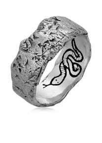 Silberring HAZE & GLORY "Ring Herren Bandring - Serpent 925 Silber" Gr. 62, silber, Fingerringe, Herren, 62, Silber 925 (Sterlingsilber), Silberring