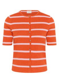 Strickjacke Kaffe "Strickjacke KAmorita", Damen, Gr. M, rot (grenadine, lila metalic), Obermaterial: 45% Viskose CV. 28% Polyamid PA. 27% Polyester PES., Strickjacken Strickjacke