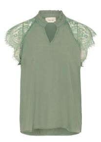 Kurzarmbluse Cream "Kurzarm-Bluse CRNola", Damen, Gr. 42, gr&uuml;n (laurel wreath), Obermaterial: 50% Viskose CV. 40% Nylon NY. 10% Lyocell CLY., Blusen Kurzarmbluse