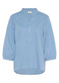 Langarmbluse Kaffe "Langarm-Bluse BPravna", Damen, Gr. XL, blau (soft chambray melange), Obermaterial: 65% Polyester PES. 32% Viskose CV. 3% Elasthan EL., Blusen Langarmbluse