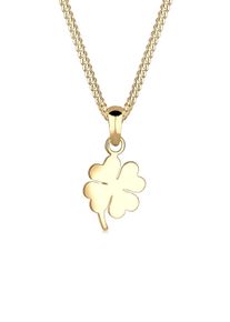 Kette mit Anh&auml;nger Elli Premium "Halskette Kleeblatt Gl&uuml;cksbringer Talisman 585 Gelbgold" Gr. 45, gold, Halsketten, Damen, ohne Stein, Gelbgold 585, Kette mit Anh&auml;nger