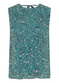 Kurzarmbluse Kaffe "Kurzarm-Bluse KAbella", Damen, Gr. 38, bunt (teal, schwarz, wei&szlig; graphic), Obermaterial: 100% Polyester PES., Blusen Kurzarmbluse