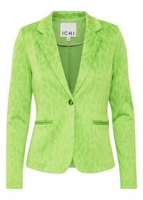Blusenblazer Ichi "Blazer IHKATE", Damen, Gr. S, gr&uuml;n (gr&uuml;nery leo jacquard), Obermaterial: 80% Polyester PES. 18% Viskose CV. 2% Elasthan EL., Blazer Blusenblazer