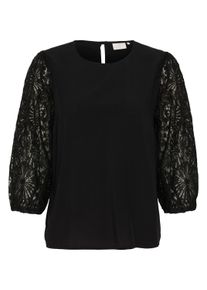 Langarmbluse Kaffe "Langarm-Bluse KAemilia", Damen, Gr. 38, schwarz (schwarz deep), Obermaterial: 100% Viskose LENZING ECOVERO CV LenzEcov., Blusen Langarmbluse