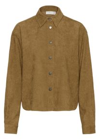 Langarmhemd Kaffe "Langarm - Hemd KAvera", Damen, Gr. 46, N-Gr, braun (toasted coconut cc), Obermaterial: 90% Polyester PES. 8% Polyamid PA. 2% Elasthan EL., Hemden Langarmhemd