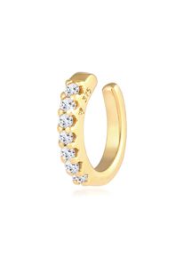 Ohrklemme Elli Premium "Ohrringe Single Earcuff Topas Edelsteine Trend 375 Gelbgold" Gr. 12, gold, Ohrringe, Damen, mit Stein, Gelbgold 375, Ohrklemme