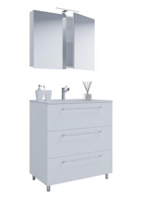 Waschtisch Vcm "3-tlg. Waschplatz Waschtisch Badinos Schublade SP", wei&szlig;, B:60cm T:46cm, Waschtische, Waschtisch