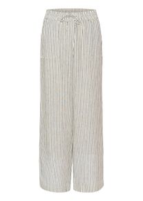 Marlene-Hose Kaffe "Hose KAmilia", Damen, Gr. 38, N-Gr, wei&szlig; (chalk, schwarz stripe), Obermaterial: 70% Viskose CV. 30% Leinen LI., Hosen Marlene-Hose