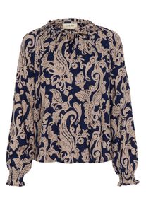 Langarmbluse Cream "Langarm-Bluse CRLucy", Damen, Gr. 34, blau (blau paisley), Obermaterial: 100% Viskose CV., Blusen Langarmbluse