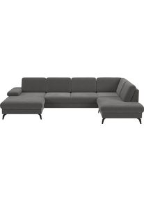 Sit & More Wohnlandschaft SIT & MORE "Morris Jubi", grau (stone), B:335cm H:82cm T:212cm, 100% Polyester, Sofas, Wohnlandschaft, wahlweise mit Armteilverstellung, Bettfunktion & Bettkasten