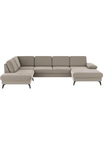 Sit & More Wohnlandschaft SIT & MORE "Morris Jubi", beige (nature), B:335cm H:82cm T:212cm, 95% Polyester 5% Polyamid, Sofas, Wohnlandschaft, wahlweise mit Armteilverstellung, Bettfunktion & Bettkasten