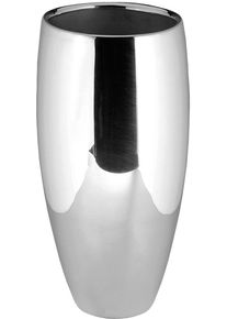 Dekovase Fink "AFRICA", silber (silberfarben), H:28cm &Oslash;:14cm, Eisen, Vasen, Dekovase, Tischvase aus Metall, vernickelt