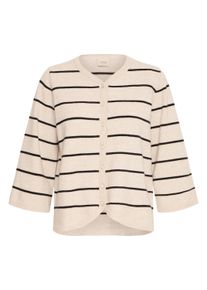 Strickjacke Fransa "Strickjacke FRBITTE", Damen, Gr. S, beige (limestone melange mix), Obermaterial: 39% Polyacryl PAN. 26% Polyester PES. 18% Nylon NY. 17% Viskose CV., Strickjacken Strickjacke