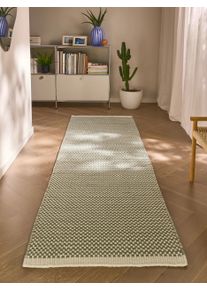 benuta Pure Wool Runner Laura Green 80x250 cm - Wool Hallway Runners