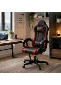 Juskys Ergonomikus gamer sz&eacute;k fekete/piros p&aacute;rn&aacute;kkal